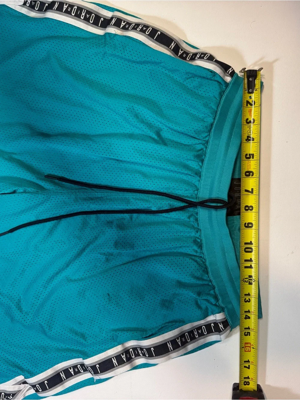 Jordan Teal Mesh Basketball Shorts with Black Trim